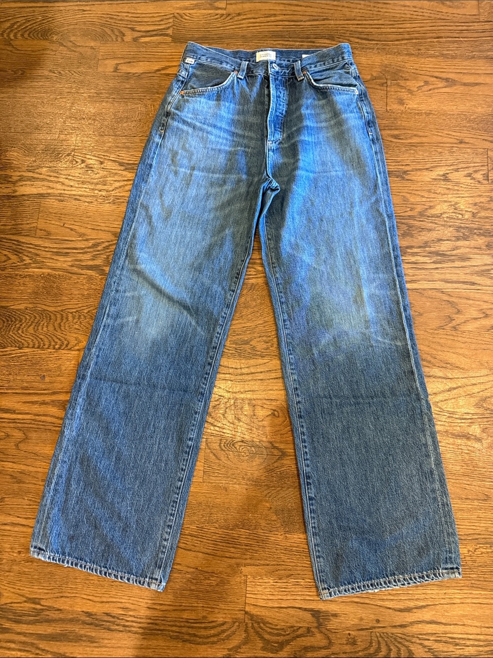 Citizens Of Humanity Relaxed Straight-Leg Blue Jeans